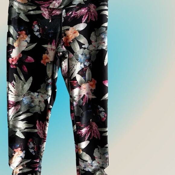 JOCKEY leggings, women's size S, botanical print on black, Capri - Picture 1 of 6